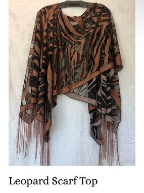 Kokomo Unlimited Brown & Black Zebra Fringe Kimono Cover-Up
